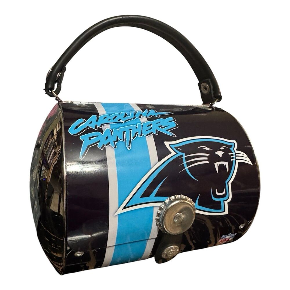 Beautiful Carolina Panthers Little Earth Can Purse NWOT